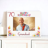 Copy of Personalised Colourful 70th Birthday Photo Frame Landscape With Name
