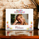 Personalised Colourful Birthday Photo Frame Landscape With Any Name