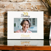 Personalised 70th Birthday Photo Frame Landscape With Name and Sentiment