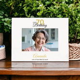 Personalised 70th Birthday Photo Frame Landscape With Name and Sentiment