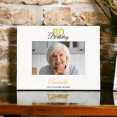 Personalised 80th Birthday Photo Frame Landscape With Name and Sentiment