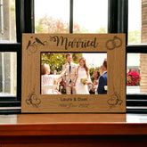 Personalised Wedding Married Brown Photo Frame Various Sizes