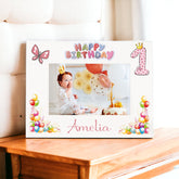 Personalised My First Birthday Photo Frame Landscape Girl's 1st Keepsake