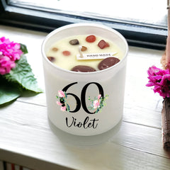 Personalised Gift For 60th Birthday Candle Boxed Floral Variety of Fragrances