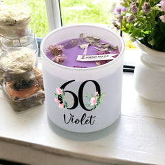 Personalised Gift For 60th Birthday Candle Boxed Floral Variety of Fragrances