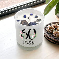 Personalised Gift For 60th Birthday Candle Boxed Floral Variety of Fragrances