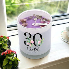 Personalised Gift For 30th Birthday Candle Boxed Floral Variety of Fragrances