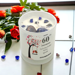 Personalised Love Gift For 60th Anniversary Candle With Love Birds