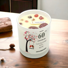 Personalised Love Gift For 60th Anniversary Candle With Love Birds