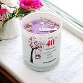 Personalised Love Gift For 40th Anniversary Candle With Love Birds