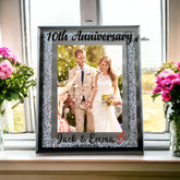 Personalised 10th Anniversary Crushed Crystals Photo Frame 5 x 7 Inch