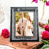 Personalised 5th Anniversary Crushed Crystals Photo Frame 5 x 7 Inch