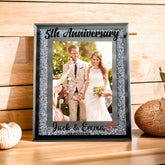 Personalised 5th Anniversary Crushed Crystals Photo Frame 5 x 7 Inch