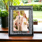 Personalised 25th Anniversary Crushed Crystals Photo Frame 5 x 7 Inch