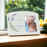 Personalised Memorial Remembrance Photo Frame With Lavenders