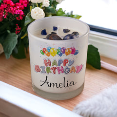Beautiful Embellished Personalised Birthday Candle Gift Balloon Design