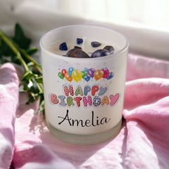 Beautiful Embellished Personalised Birthday Candle Gift Balloon Design