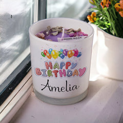 Beautiful Embellished Personalised Birthday Candle Gift Balloon Design