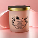 Beautiful Pink Mum Memorial Remembrance Personalised Candle Gift