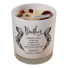 Beautiful Embellished Brother Memorial Remembrance Personalised Candle Gift