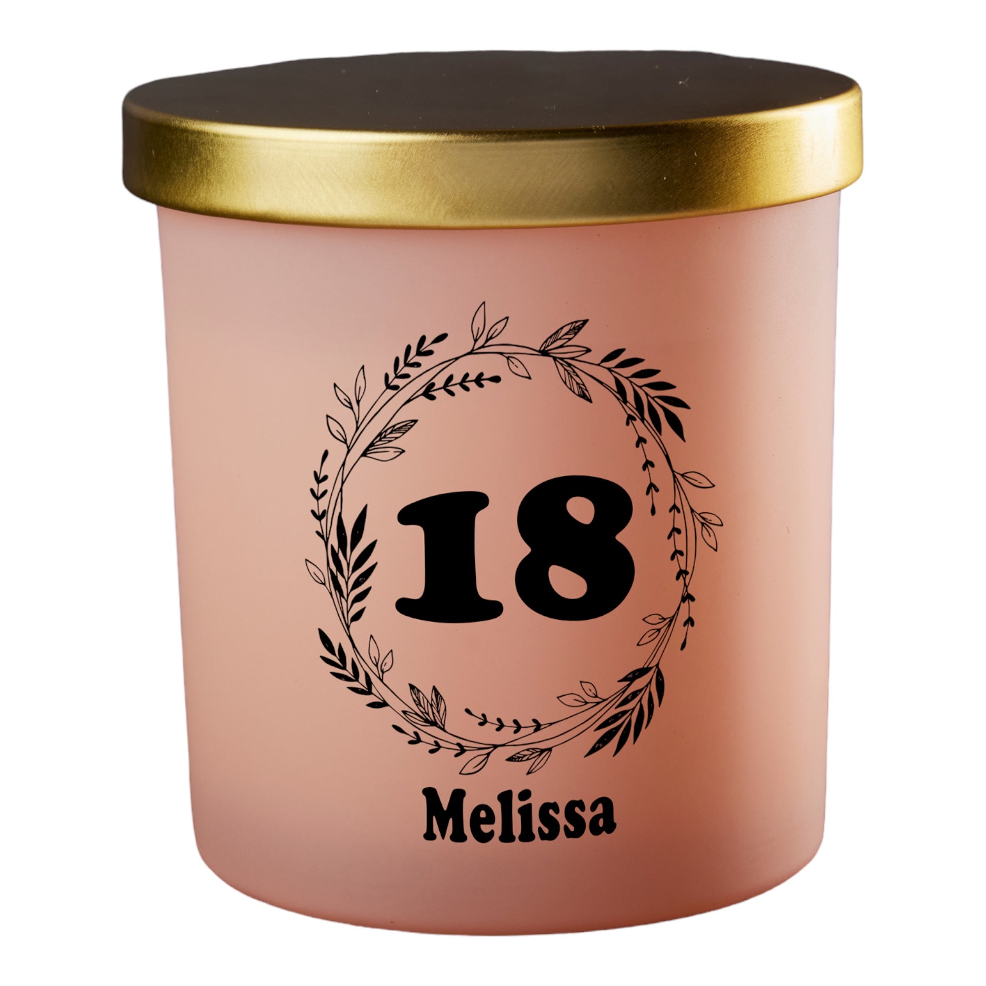Beautiful Pink Happy 18th Birthday Jar Candle Gift Various Fragrances personalised Candle Lights ukgiftstoreonline