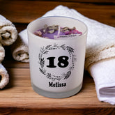 Personalised Happy 18th Birthday Jar Candle Gift With Wreath