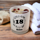 Personalised Happy 18th Birthday Jar Candle Gift With Wreath