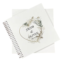 Large Wedding Photo Album Scrapbook Guest Book Boxed Silver Green Heart