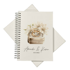 Large A4 Wedding Album Scrapbook Guest Book Boxed With Floral Ring Box
