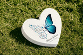 Personalised Graveside Heart Remembrance Memorial Plaque With Butterfly
