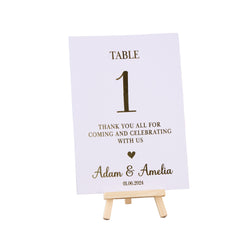 Personalised Table Décor Gold Wedding Table Number Wedding Print Sign
