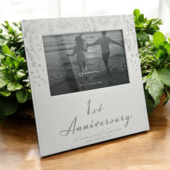 Personalised Luxury 1st anniversary photo frame gift Boxed