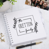 Personalised Family Name Leaf Design Scrapbook Photo Album