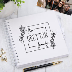 Personalised Family Name Leaf Design Scrapbook Photo Album