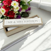 Personalised Wooden Wedding Certificate Holder Keepsake Gift With Flowers