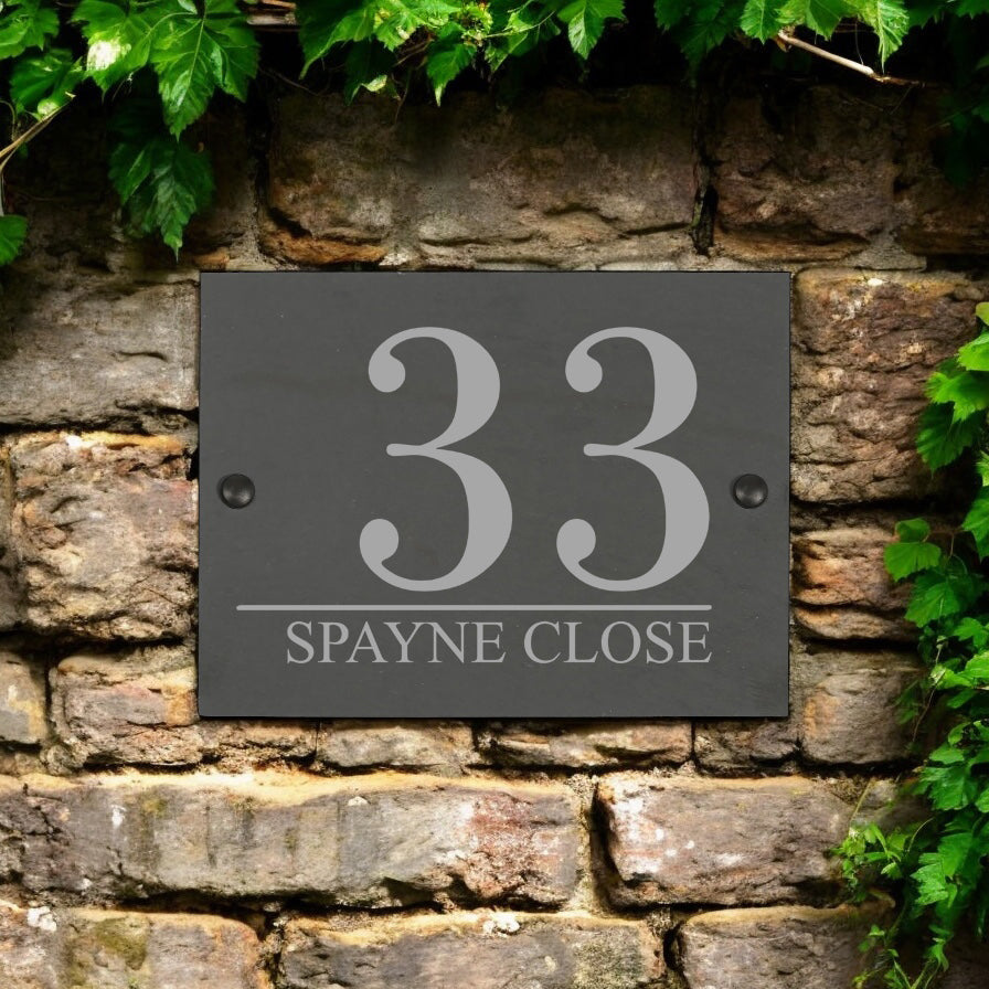 Personalised Rustic slate house sign farmhouse plaque door number chopping Board ukgiftstoreonline