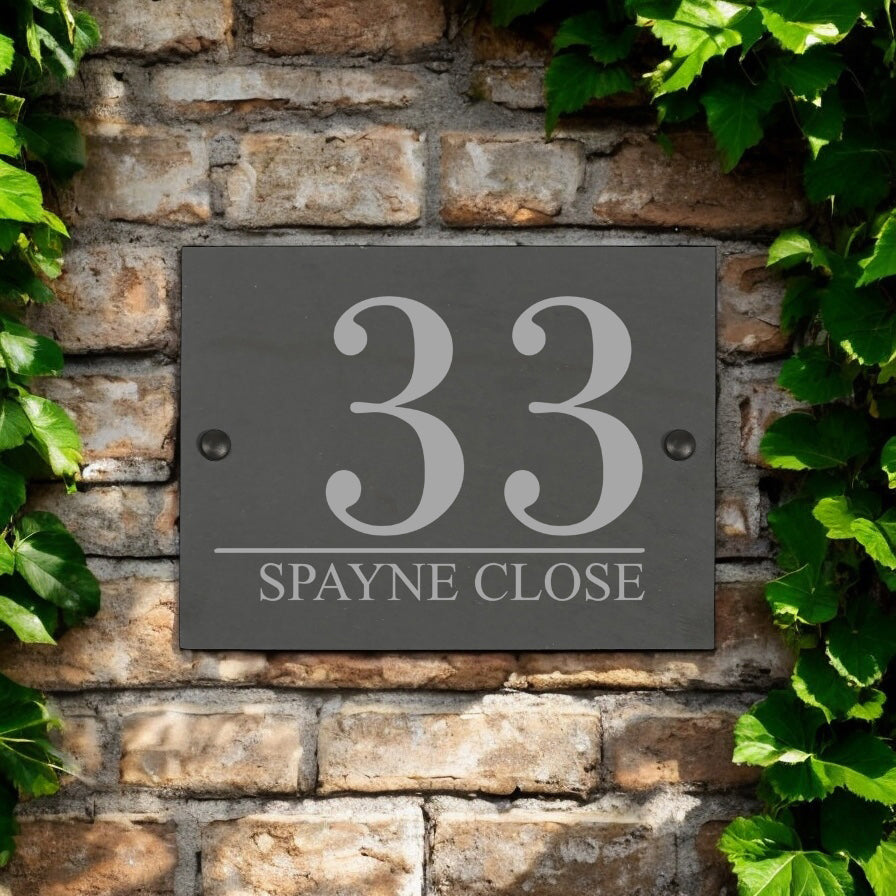 Personalised Rustic slate house sign farmhouse plaque door number chopping Board ukgiftstoreonline