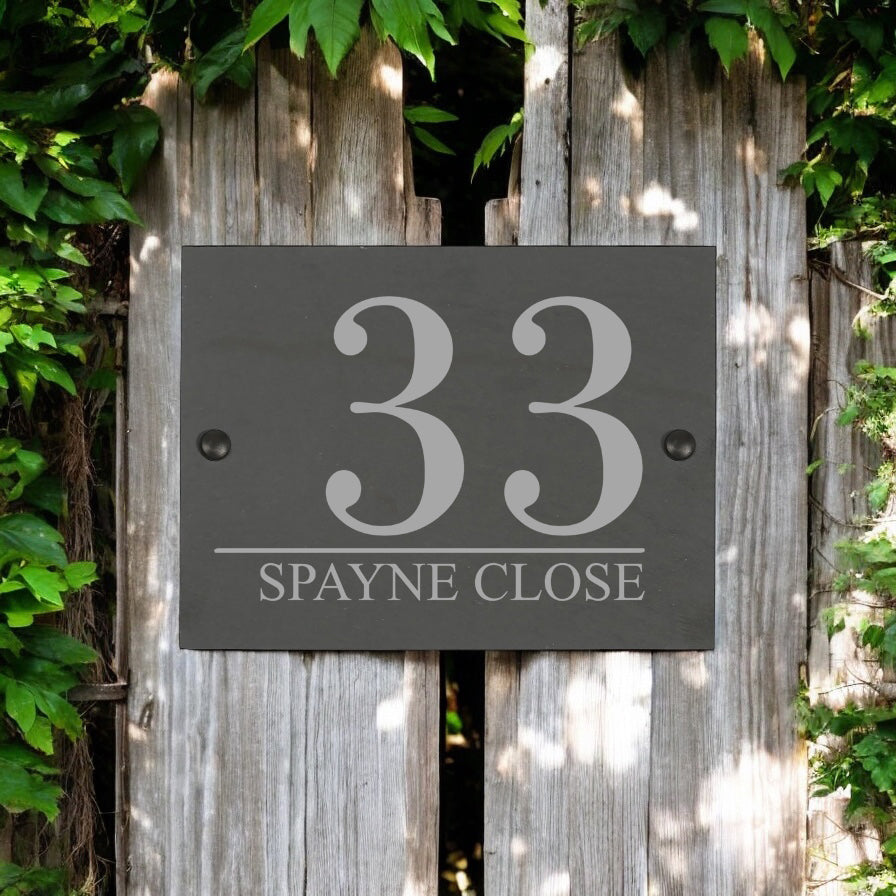 Personalised Rustic slate house sign farmhouse plaque door number chopping Board ukgiftstoreonline
