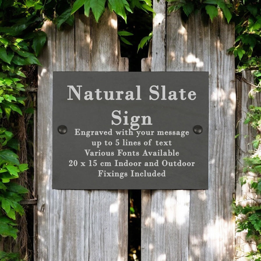 Personalised Large Slate Plaque/Sign - 20x15cm - Garden, Shed, House, Outdoor sign chopping Board ukgiftstoreonline