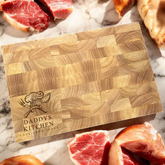 Personalised Cutting board/Butcher's block With Chef Hat, Name and Sentiment - 45x30x3.2cm ukgiftstoreonline