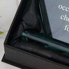 Jade Glass Personalised 15cm Award Trophy Any Engraving or Occasion Diamond Shape Jade Glass ukgiftstoreonline