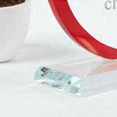 Large Red Edge Glass Personalised Engraved Award Trophy Perfect for Sports, Employees, School Ceremonies & Appreciation