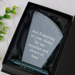 Jade Glass Personalised 15cm Award Trophy Any Engraving or Occasion Tapered Design