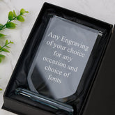 Personalised 15cm Glass Award Trophy Any Engraving or Occasion Shield Design