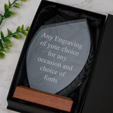 Wood Base Large Shield Glass Personalised Engraved Award Trophy Perfect for Sports, Employees, School Ceremonies & Appreciation