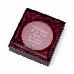 Large Red Edge Glass Personalised Engraved Award Trophy Perfect for Sports, Employees, School Ceremonies & Appreciation