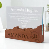 Wood and Glass Personalised Engraved Award Trophy Perfect for Sports, Employees, School Ceremonies & Appreciation