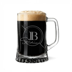 Customised Bespoke Beer Tankard Glass Any Logo Engraved