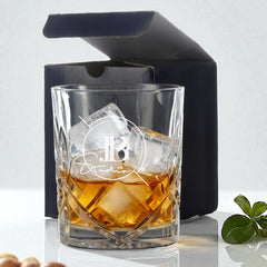 Customised Bespoke Crystal Cut Whisky Glass Any Logo Engraved
