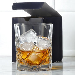 Customised Bespoke Personalised Crystal Cut Whisky Glass Any Text Engraved